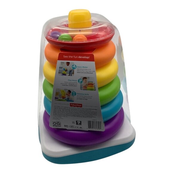 Fisher Price Giant Rock-A-Stack Colorful Ring Stacker Toy 12M+ - Picture 2 of 7